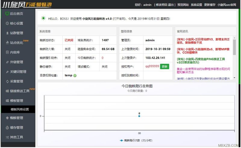 小旋风蜘蛛池9.02完美破解版，及宝塔安装教程-袖白悦享