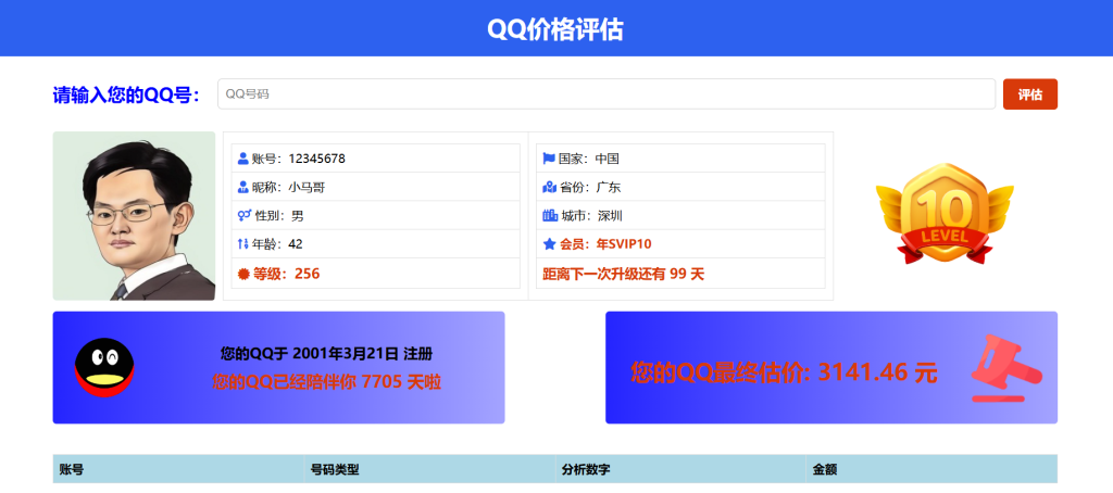 袖白悦享 | 抖音爆火的QQ价格评估前端源码，免费领取立即开启新赚钱模式
